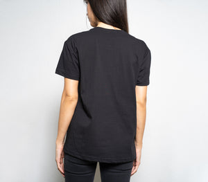 T-shirt da Donna nera in Cotone con Logo sul Davanti